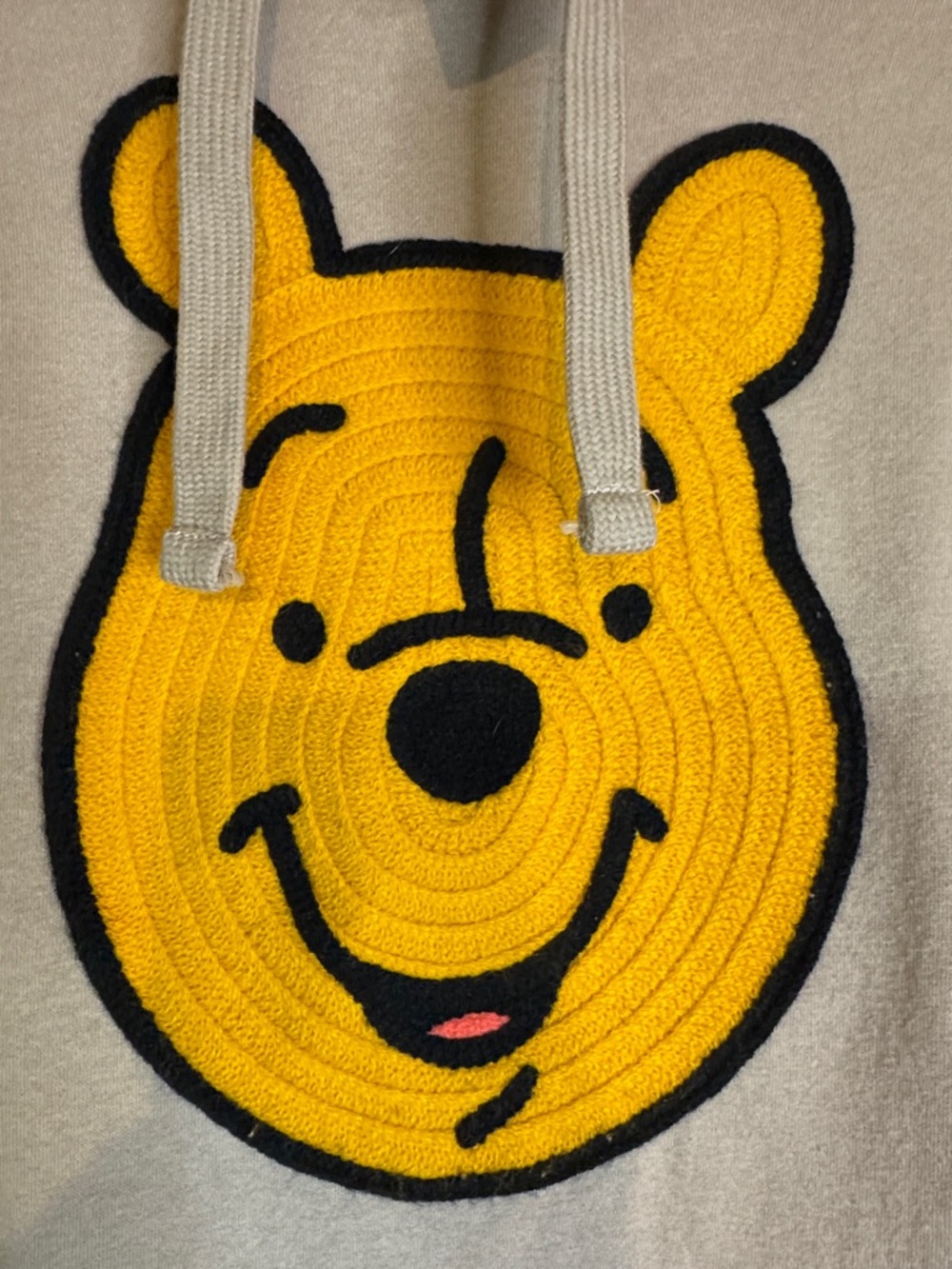 Cream Women's Pullover Hoodie with Yellow Winnie Bear Patch - Picture 4 of 5